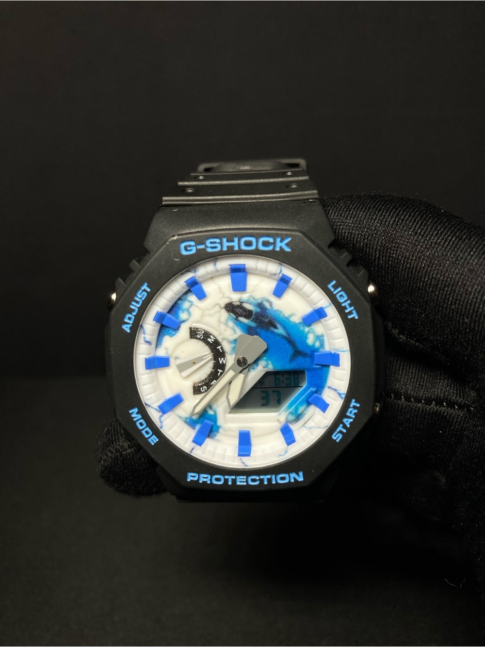 Custome G-SHOCK Black and Blue model GA2100